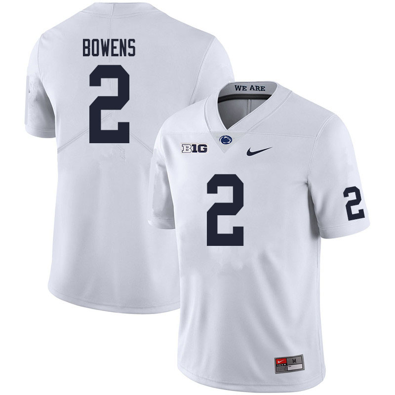 NCAA Nike Men's Penn State Nittany Lions Micah Bowens #2 College Football Authentic White Stitched Jersey QQW7698LD